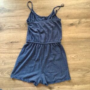 SO Pin-Striped Romper Size Small Juniors Women’s Jumper Navy Blue and White